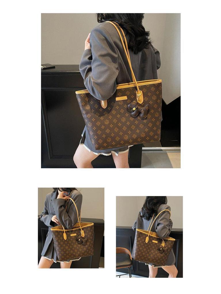 Women's Large Capacity Retro Floral Tote Bag - Luxury, Versatile Shoulder & Crossbody Style