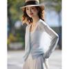 Women's V-Neck Lyocell Blend Hollow-Out Cardigan