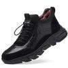black Genuine Leather Wool Men Winter Shoes Cow Leather Super Warm Size 38~44 Winter Boots Non-Slip Snow Boots