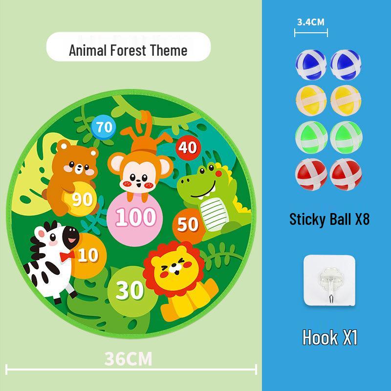 Kids' Educational 2-in-1 Basketball Hoop & Dartboard Indoor Sports Toy