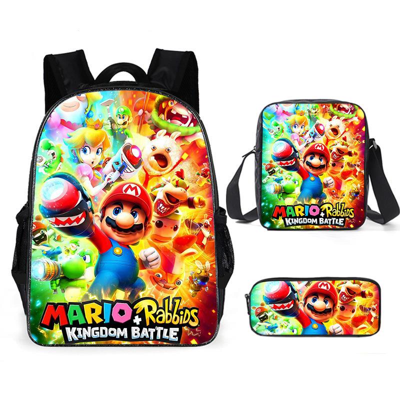Cartoon Backpack, Primary And Secondary School Students Three-Piece Set, School Bag, Backpack, Shoulder Bag, Pencil Case.