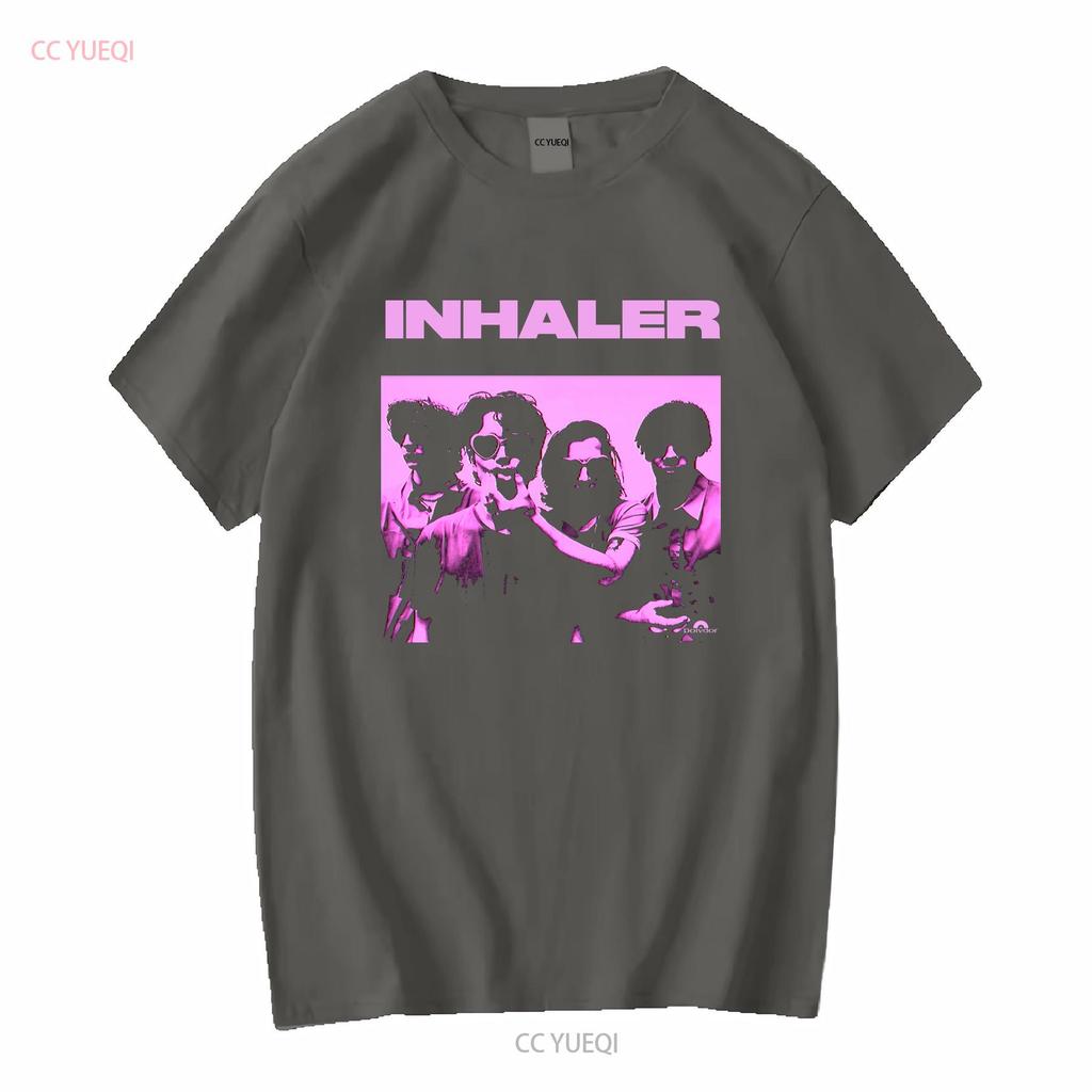 T Shirt Inhaler Band Family for Men Elijah Sleeve Hewson Boy Indie Vintage Washed Slightly Unisex Breathable Casual Stretched