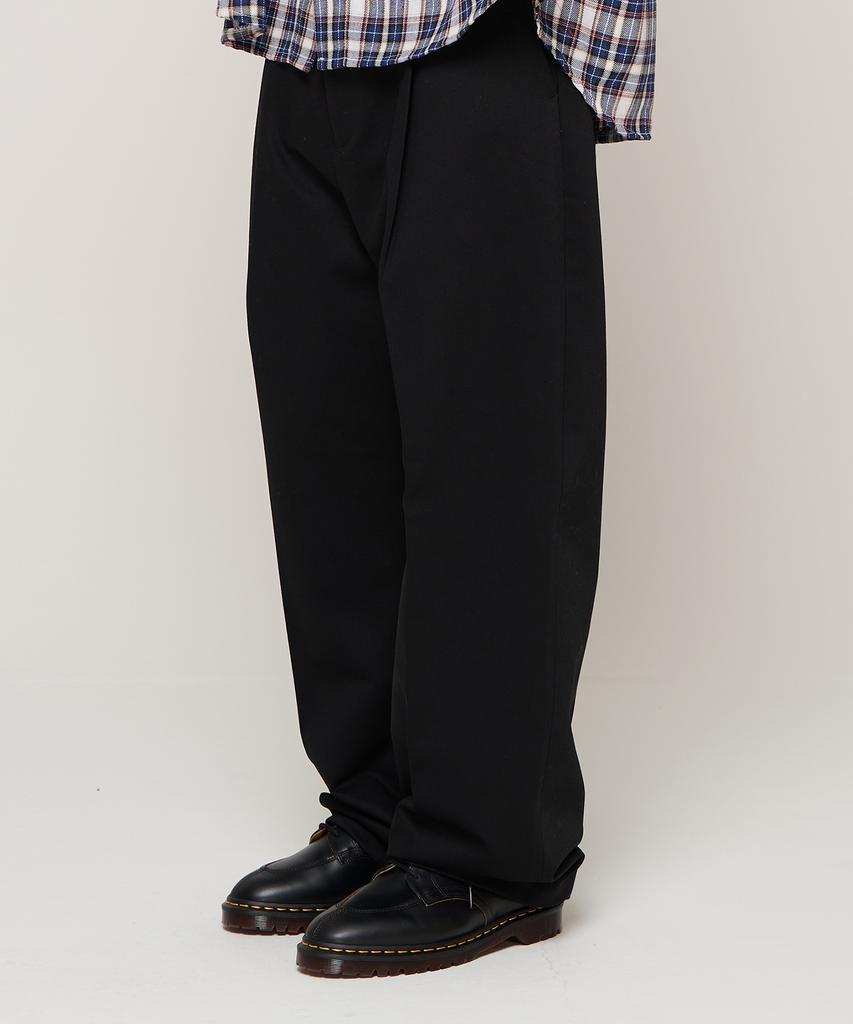 CARGOBROS Heavy Banding Wide Slacks (Black)