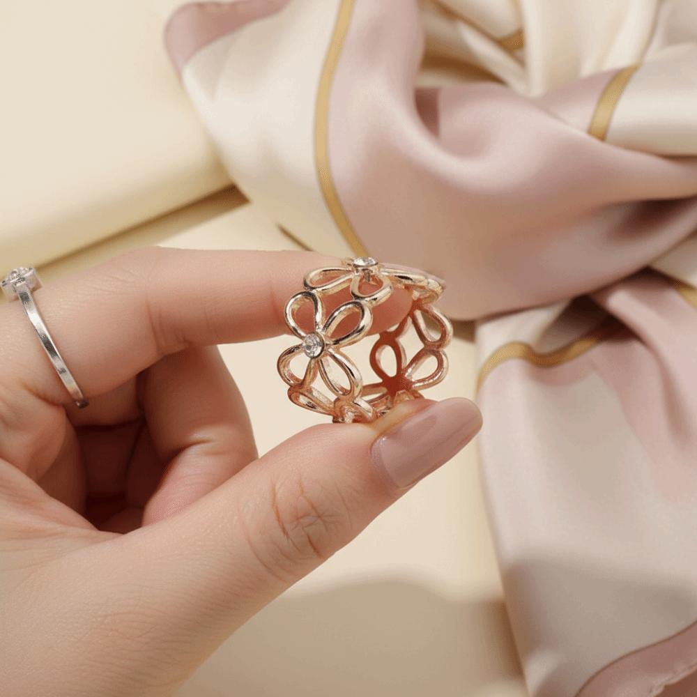 Crystal Scarf Buckle Flower Design Hijab Clip Fashion Shawl Rings Clip Versatile Application
