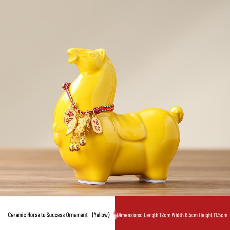 Керамическая фигурка-питомец для чая «Год Лошади» - Декор для рабочего стола, церемония чаепития, лошадь династии Тан