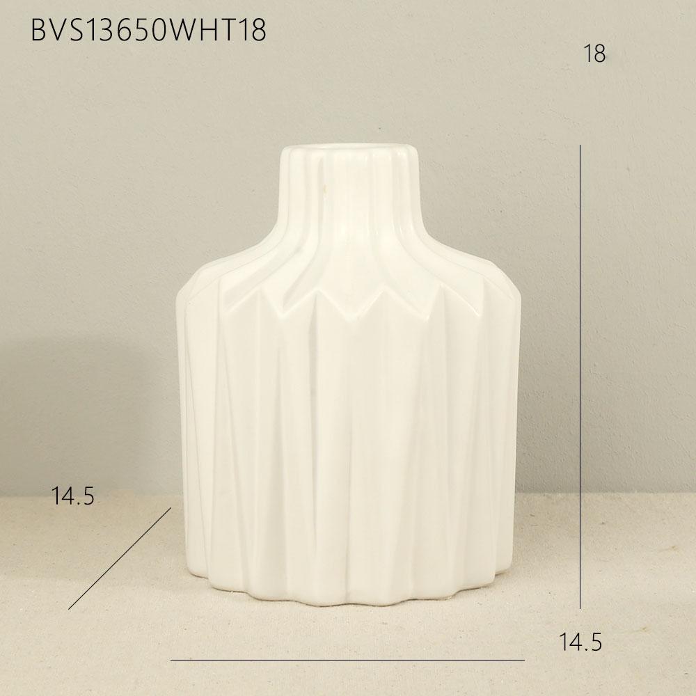 New White Gray 14.5x14.5x18cm Art Ceramic Vase for Indoor Home Decoration Wedding Transparent (White,14.5x14.5x18cm) белый