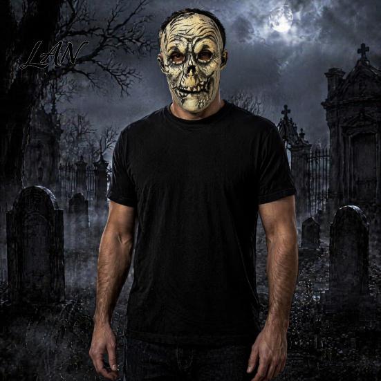 Maschera Costume di Halloween per Tutta la Testa Maschera Spaventosa, Cappuccio in Lattice Scheletro Marcio Realistico, Casco Teschio Durevole per Festa Horror Comodo per Segreto