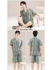 Men's 2026 New Summer Cotton Short Sleeve Pajama Set - Plus Size Youth Home Wear
