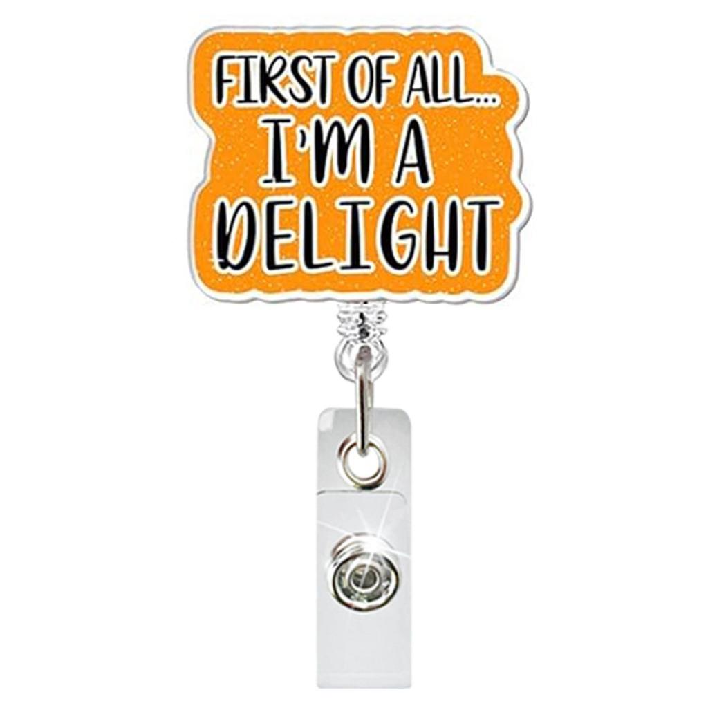 Set of 24 Glitter Acrylic Retractable Badge Holders for Work ID Cards
