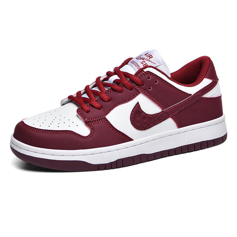 Putian AJ Dunk Weinrot Herren Low-Top Sneaker, Air Force 1 Lässige Damenschuhe Neuer Stil