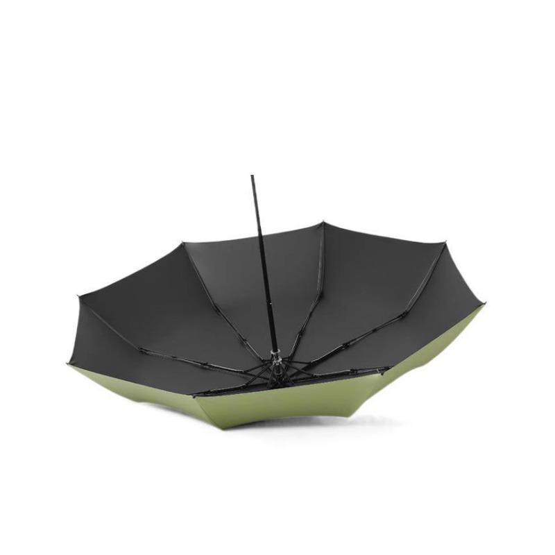 New three-fold simple and fashionable manual solid wood handle vinyl parasol sun umbrella unisex sun umbrella