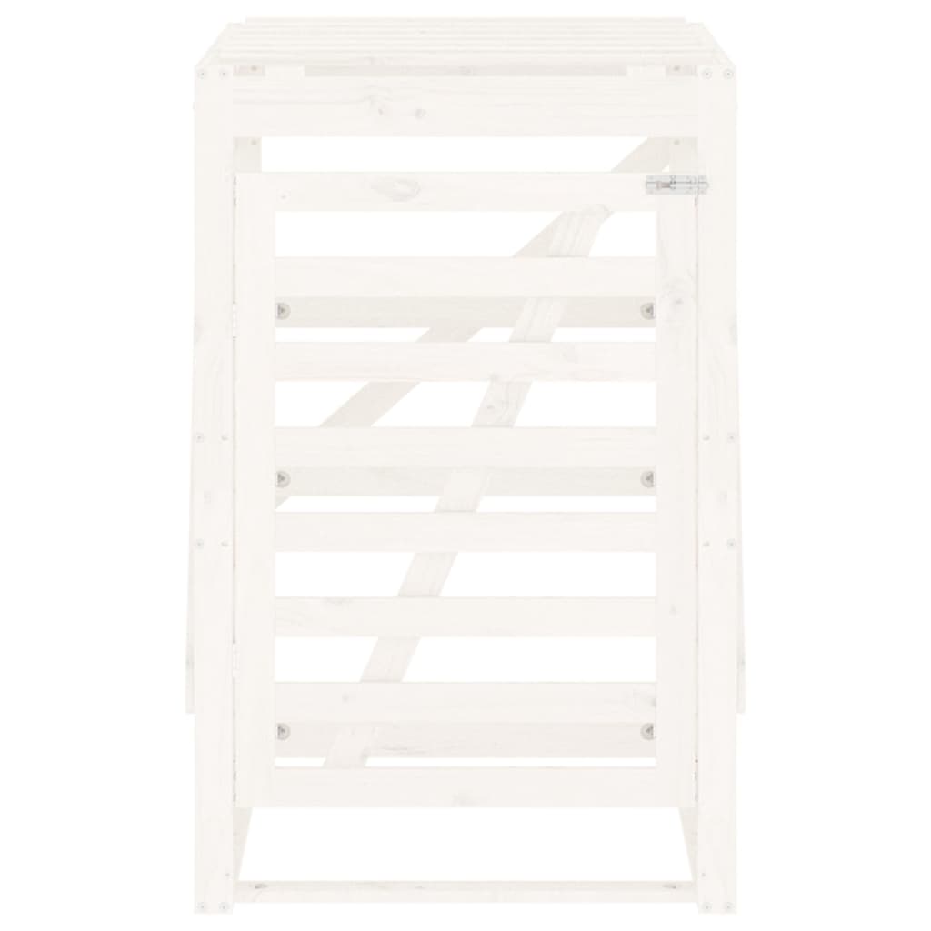 Waste Bin Enclosure White 84 x 90 x 128.5 cm Solid Pine Wood