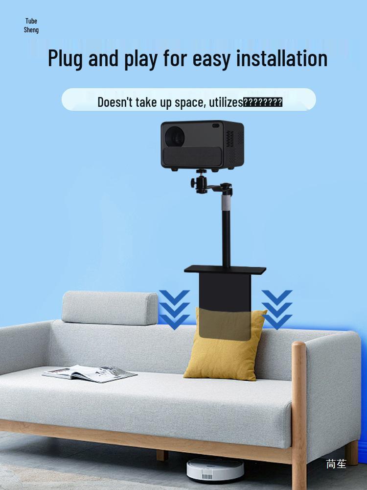 No-Drill Multi-Wall Projector Mount for Bedside, Sofa, or Home Use