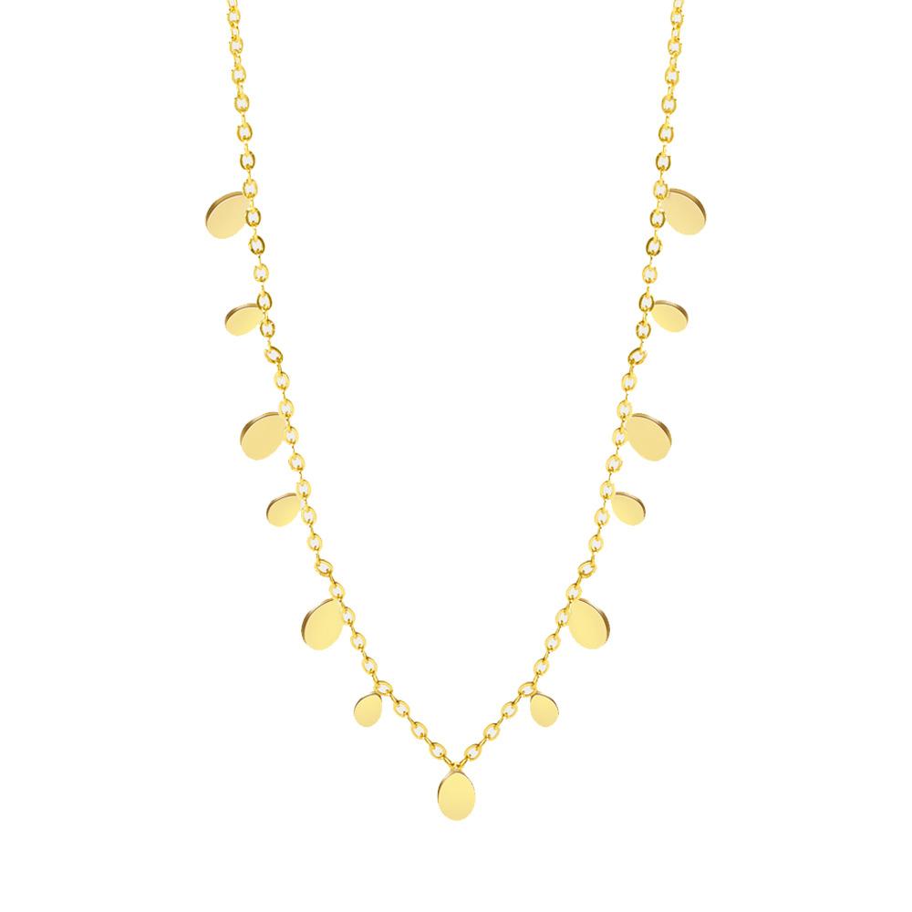 Water Drop Round Square Geometric Clavicle Chain Stainless Steel Delicate And Small Super Beautiful Fairy Air Necklace Titanium Steel Plating