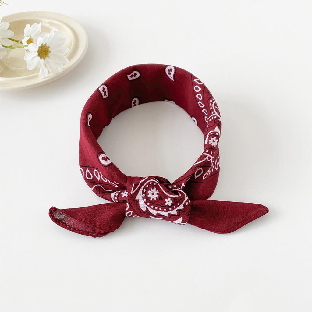 Cotton Paisley Print Bandana Headband Unisex Square Scarf for Outdoor Activities and Daily Wear