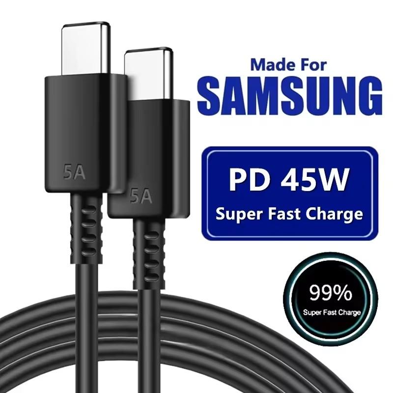 5A 45W PD USB-C Schnellladekabel Typ-C für Samsung S21 FE, S22 Plus, S23, S24 Ultra, Note 20, A14, A15, A33, A34, A53, A54, A55