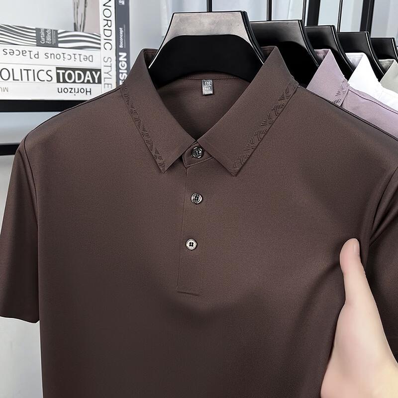 Firstview Men s Summer Silk-Blend Short Sleeve Polo Shirt FX1070 2XL