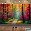 2D Plane 1 Piece of a Magical Autumn Forest Scene with Bright Colors and a Path Illuminated by Light