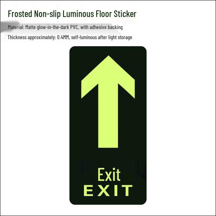 Glow-in-the-Dark Fire Exit Safety Sticker - No Electricity Needed for Stairwell Evacuation