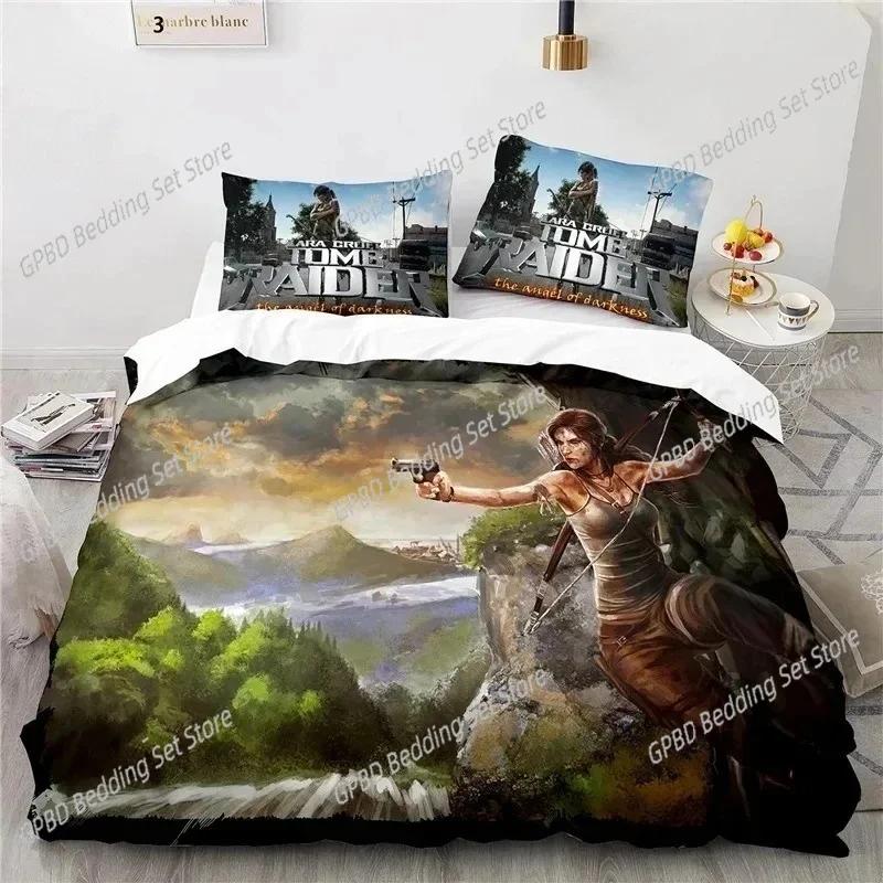 Comforter 3D Print Game Tomb Raider Bedding Set Bedroom Soft Modern S Comefortable Kids And