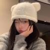 Soft Bear Ear Woolen Hat Fluffy Brimless Beanie Cap Fashion Knitted Pullover Hat  Keep Warm