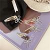 Shimmering Silver Hairpin Accessory Elegant Silver Hair Clip with Zircon Bowknot Dazzling Hairpin Barrette Ornament