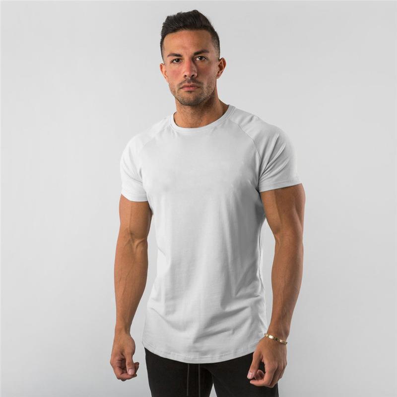Men's Solid Color Breathable Summer Running T-shirt – European & American Style, 2025 Short-Sleeve Round Neck Casual Fitness Top.