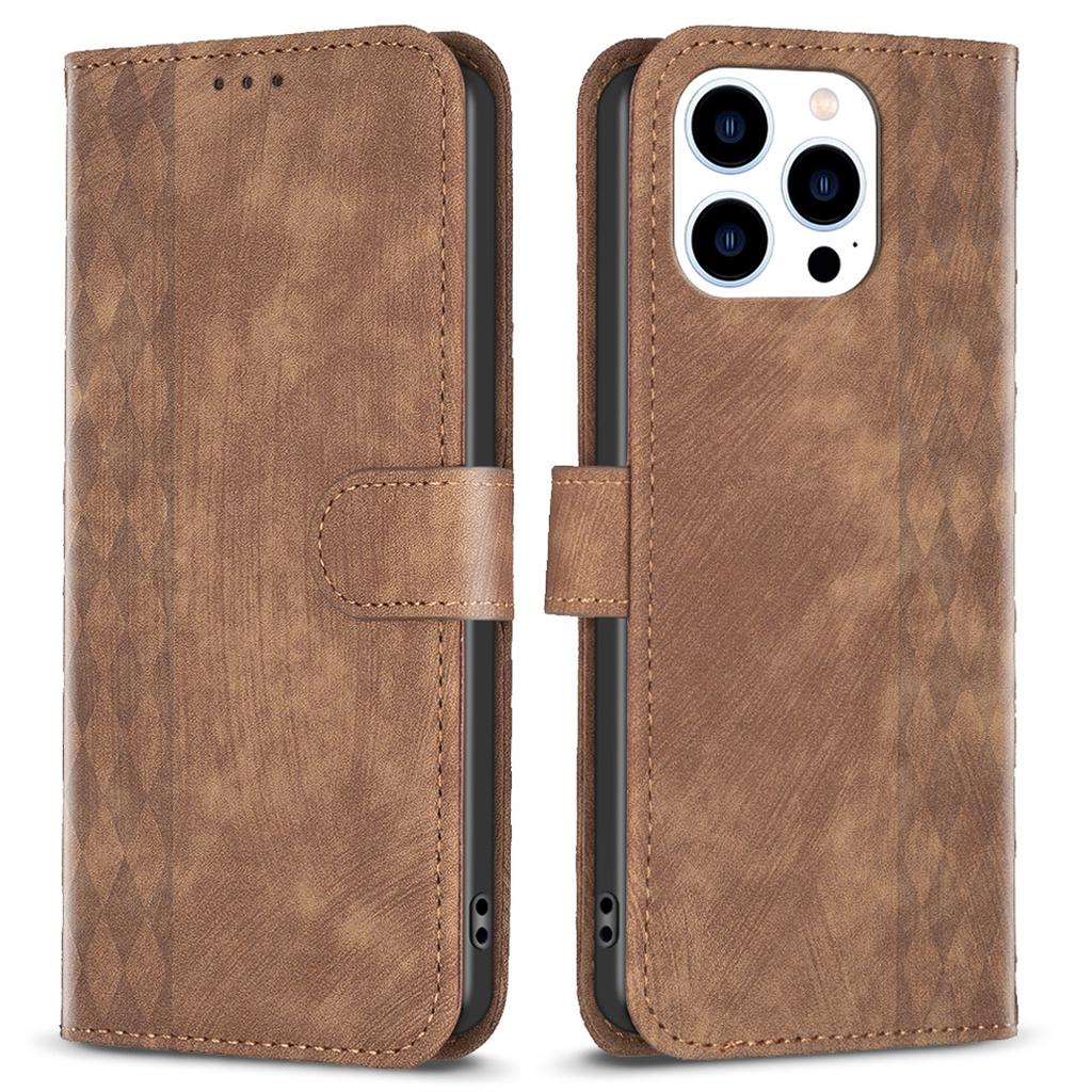 PU Leather Cover for iPhone 13 Pro 6.1 inch Wallet Stand Scratch Proof Imprinted Pattern Flip Phone Case