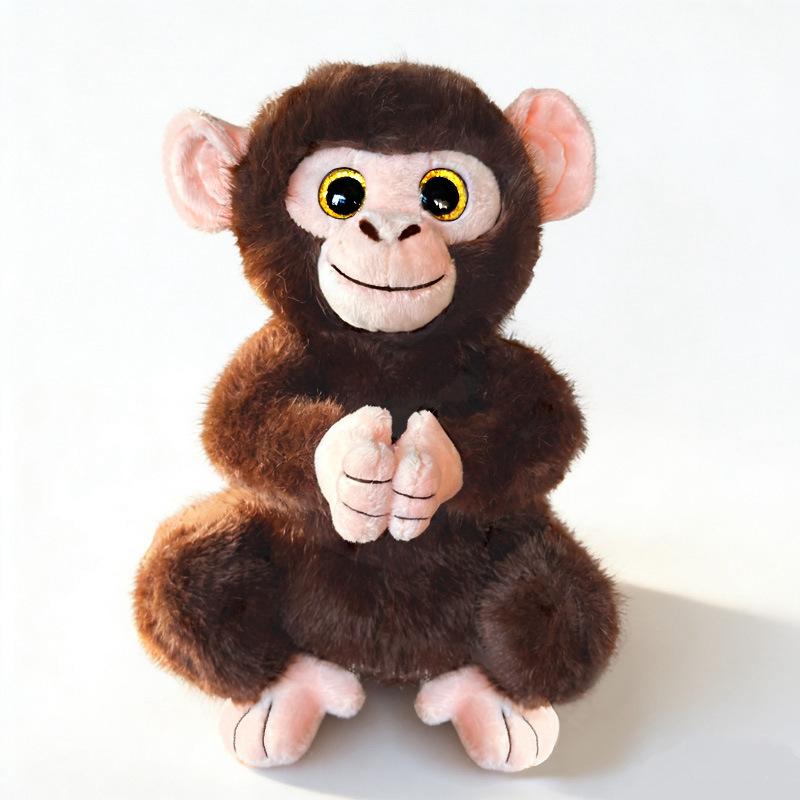 

27cm Cartoon Cute Buddha Hand Monkey Plush Toy Simulation Big Eyed Sparkling Eyes Monkey Doll Stuffed Animal Doll Birthday Gift 27cm кавовий