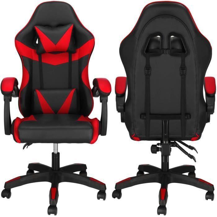 Springos® Fauteuil De Gaming Ergonomique - Pivotant Et Réglable Avec Appui-Tête, Coussin Lombaire Et Repose-Pieds, Chaise De Bureau