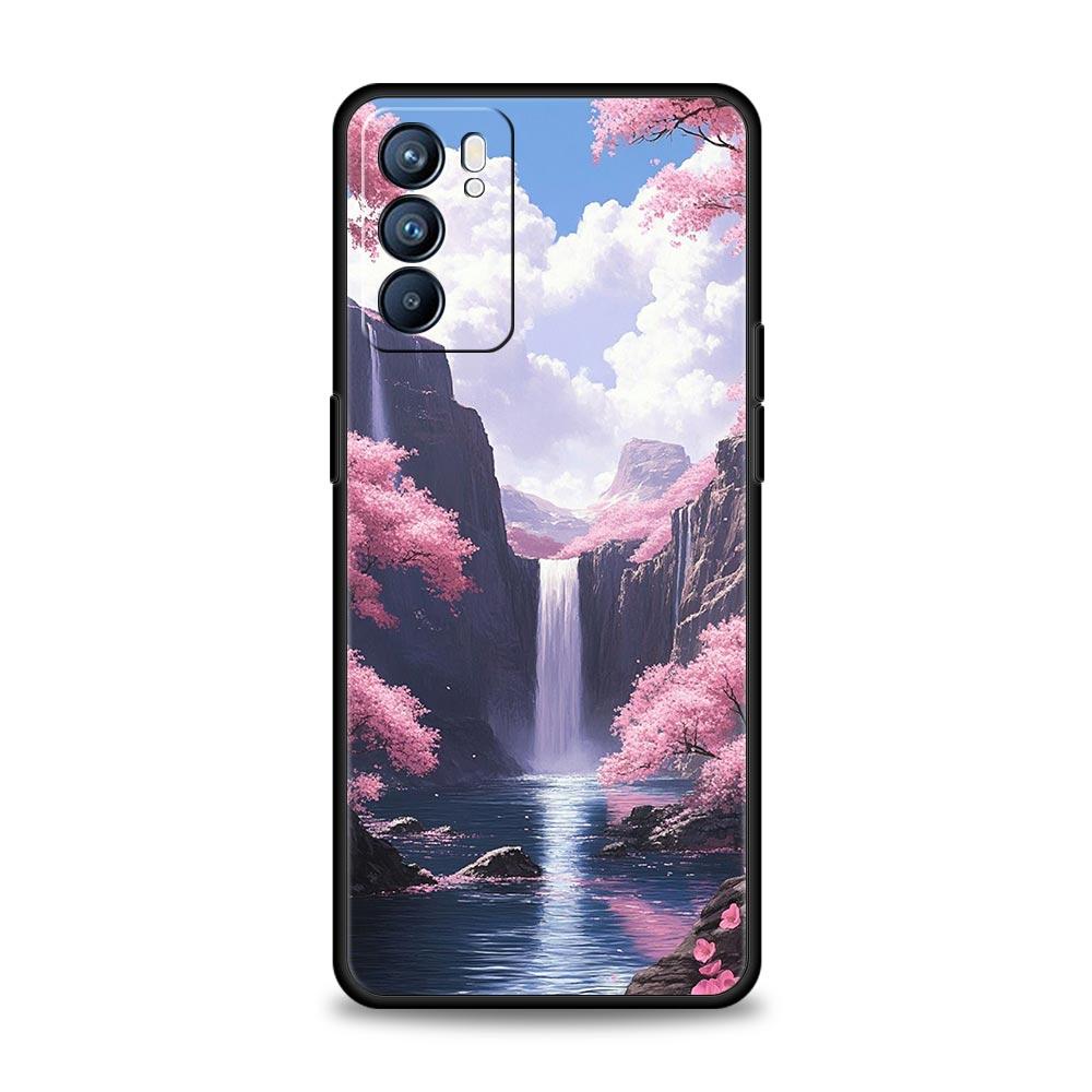 Pink Sunset Mountain Phone Case For Oppo Reno 13 12 11 10 7 F Find X5 X6 A98 A80 A79 A78 A57 A54 A31 A17 Pro 5G Soft TPU Cover