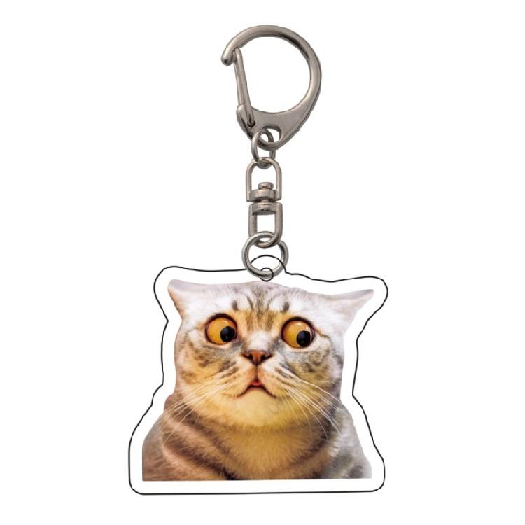 Funny Cat Face Acrylic Keychain Stylish and Sturdy Keyring Accessory Bag Pendant Suitable for Multiple Occasion