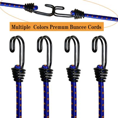 Conjunto de 4 peças de Corda Elástica de Látex Corda Atada Alta Elasticidade Correias de Bagagem Corda para Bicicletas Cordas Elásticas de Borracha com Ganchos Duplos