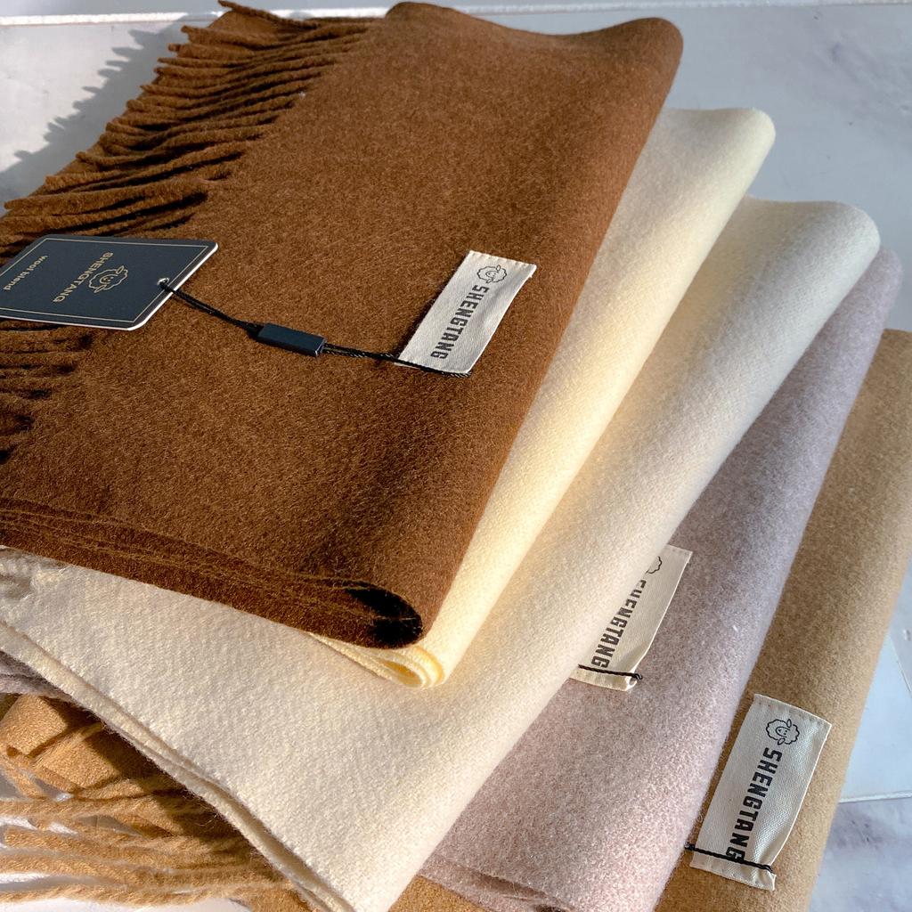 2025 Winter Wollschal für Damen Langer Warmer Kaschmirschal Hijab Einfaches Damen Schal Wickeltuch Weibliches Pashmina Bandana Kopftücher Neu