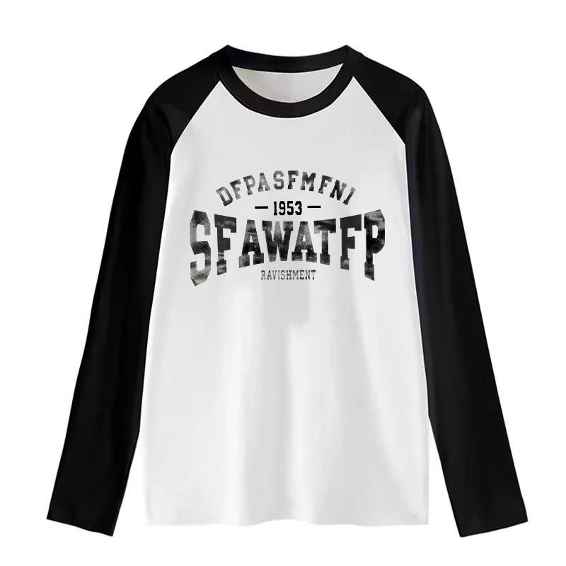 

Plus Size White Maternity Long-Sleeve Raglan Top for Women - Mid-Length, Loose Fit for Spring & Autumn M
