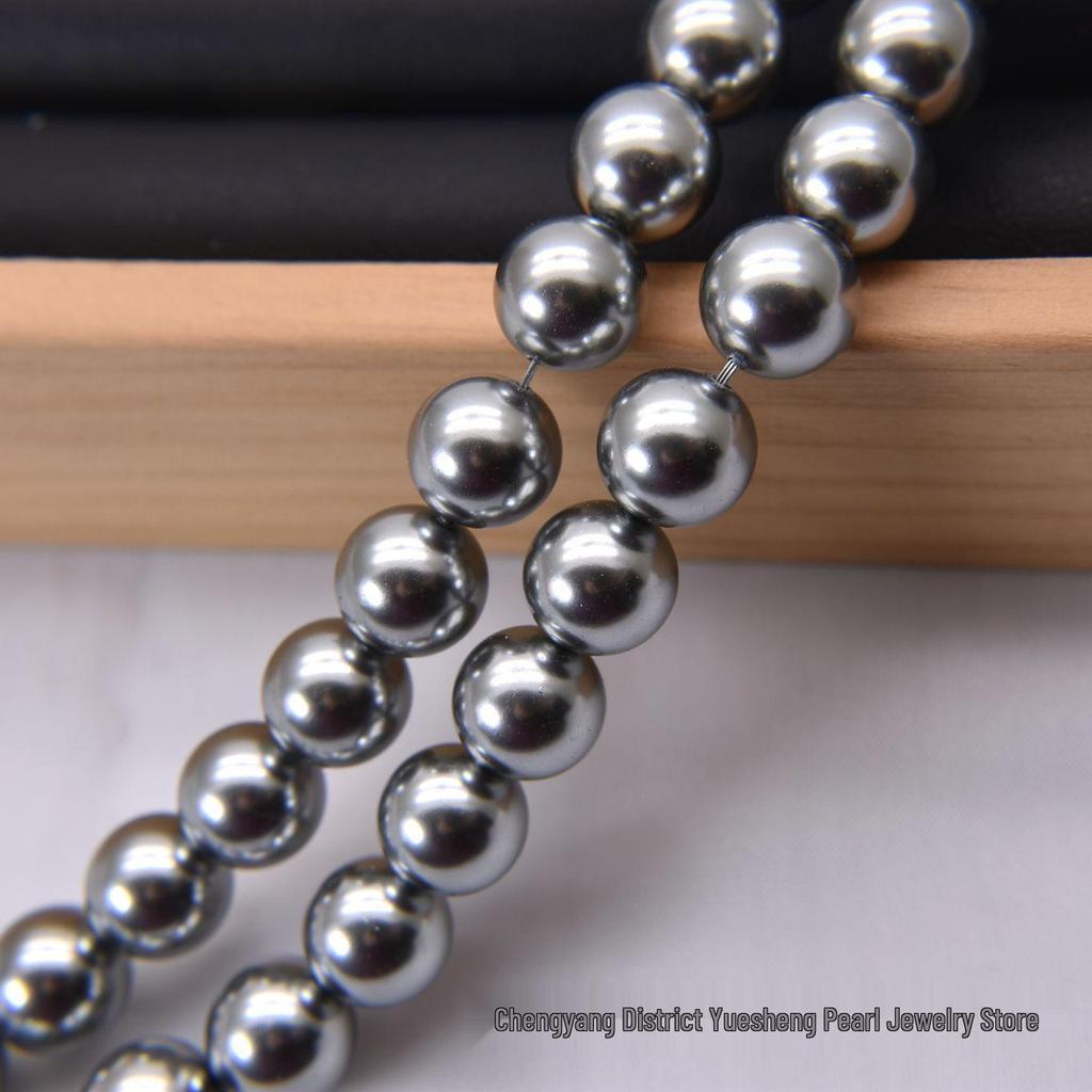 High-Gloss Imitation Pearl Beads for DIY Jewelry – Round, Pierced, Baked Paint Finish, Loose Beads in Stock