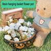 Coconut Brown Round Chain Hanging Basket European Planters Basket Fashion Flowerpot