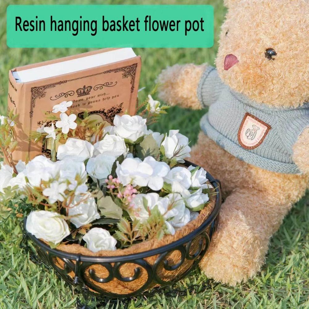 Coconut Brown Round Chain Hanging Basket European Planters Basket Fashion Flowerpot