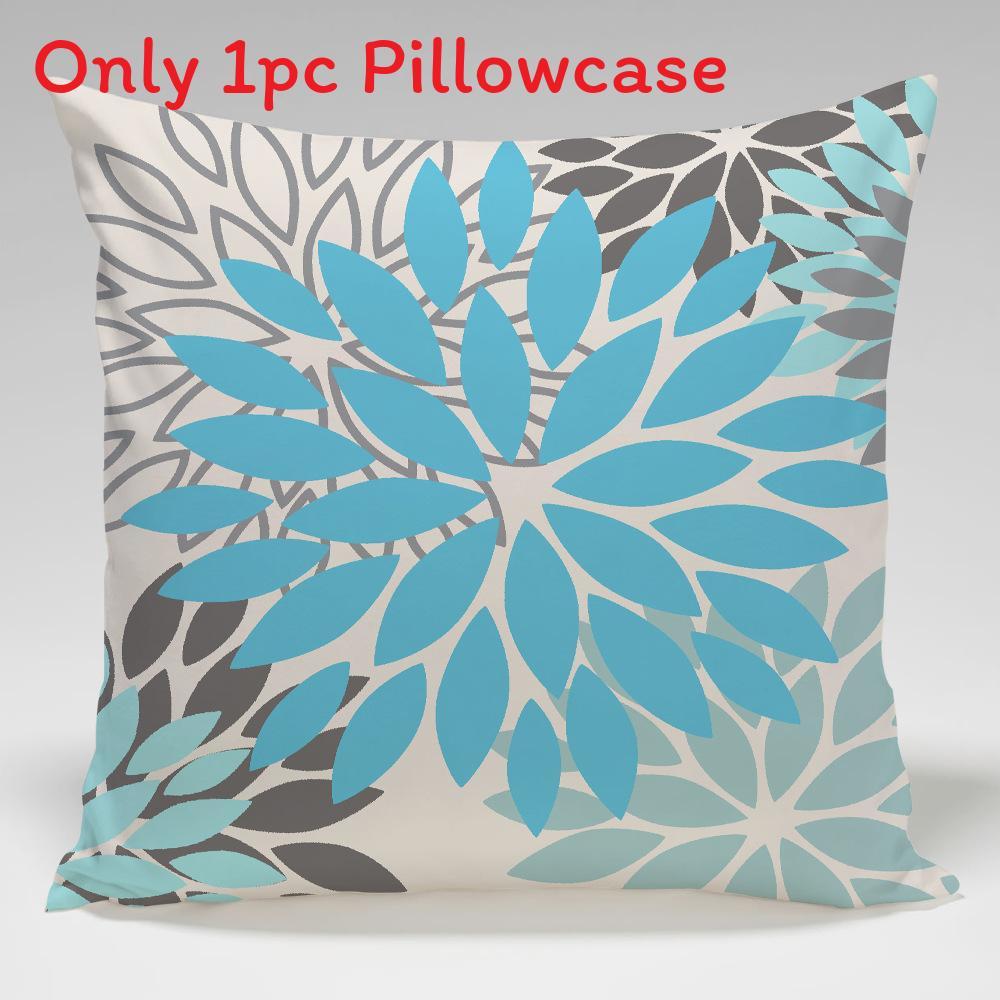 Geometric Color Flower Pillow Cover Polyester Fabric Modern Decor For Living Room