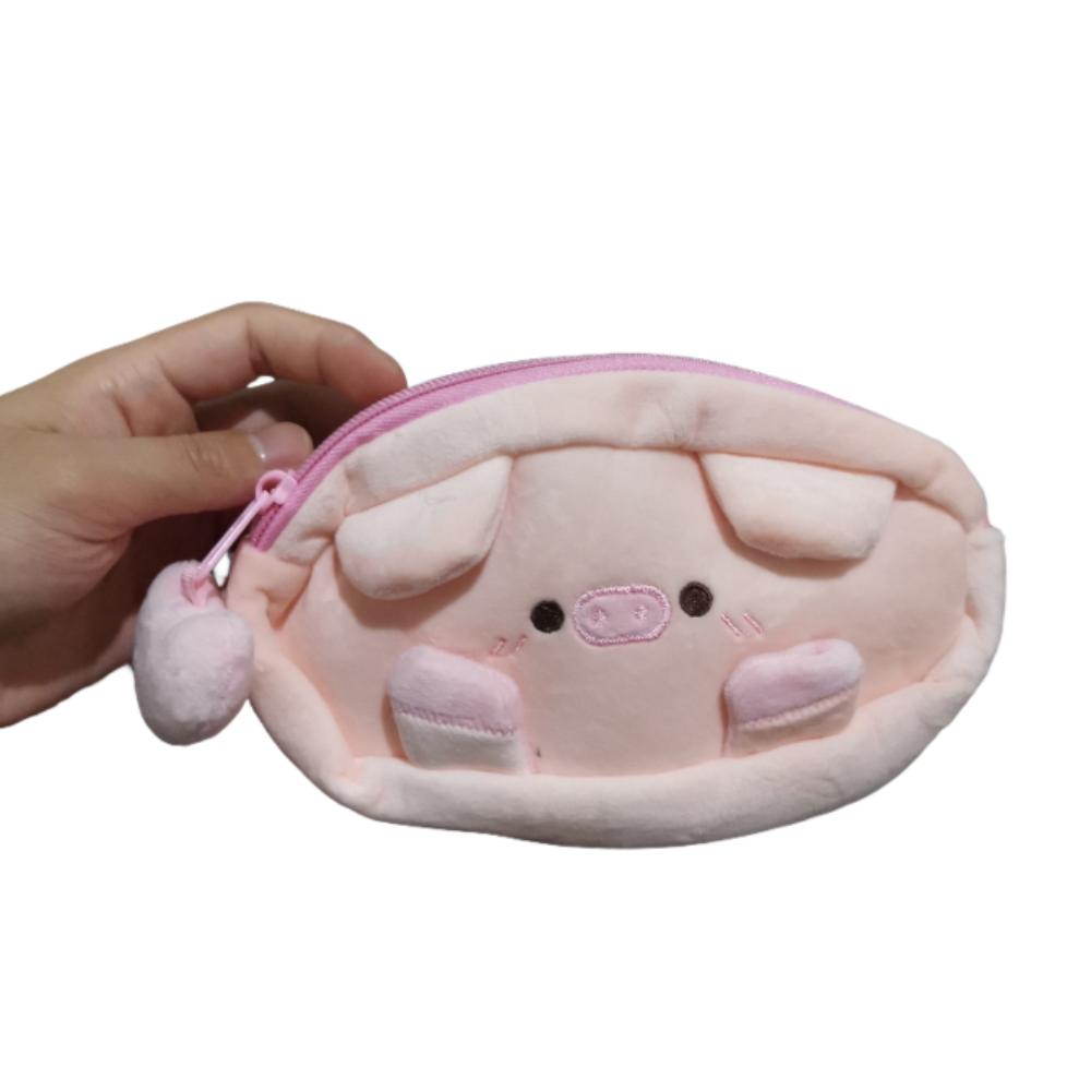 Desktop Storage Plush Pencil Bag Large Capacity Pig Pencil Case Stationery Bag  Cosmetic Box