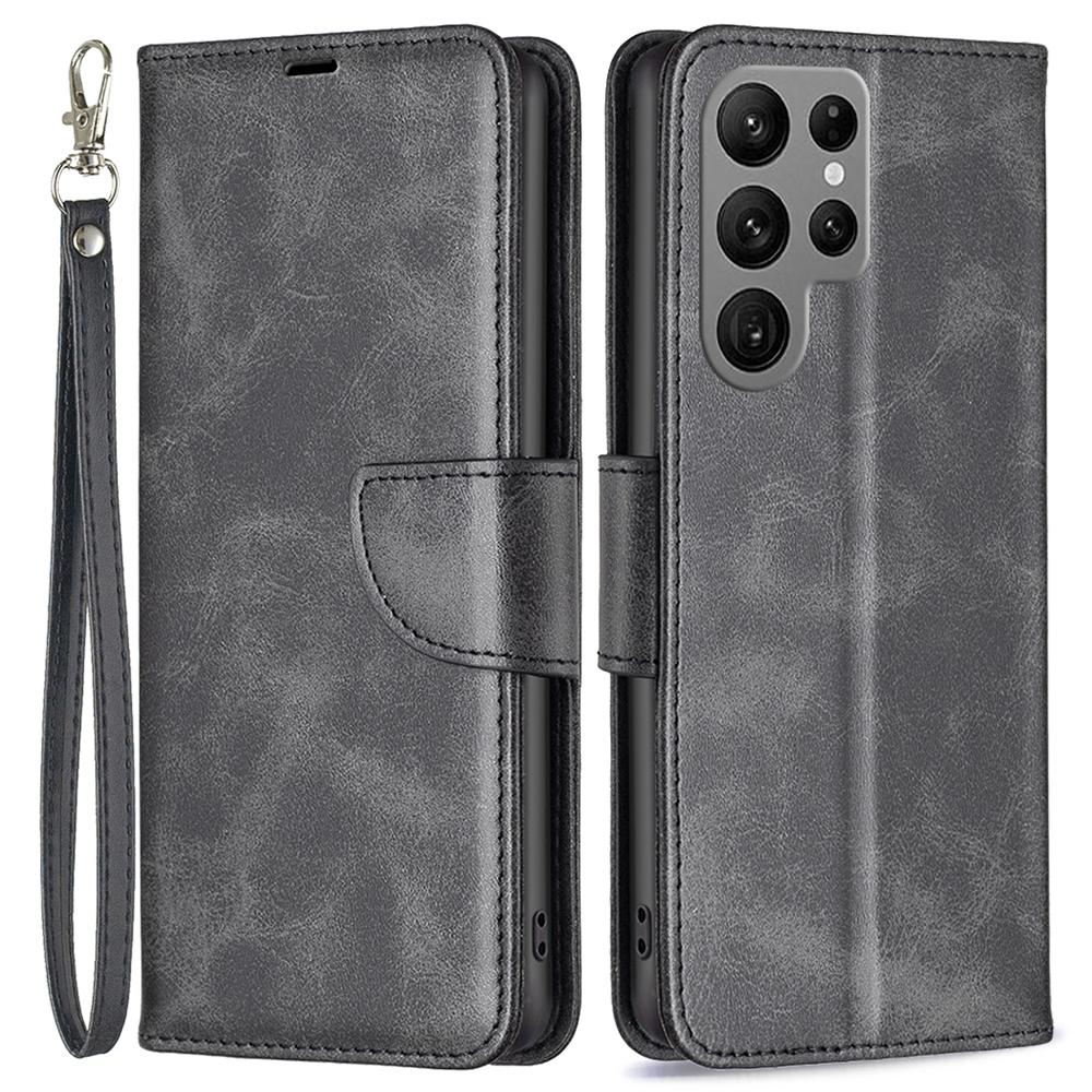 

For Samsung Galaxy S24 Ultra Case Viewing Stand Cell Phone Shell PU Leather Wallet Black