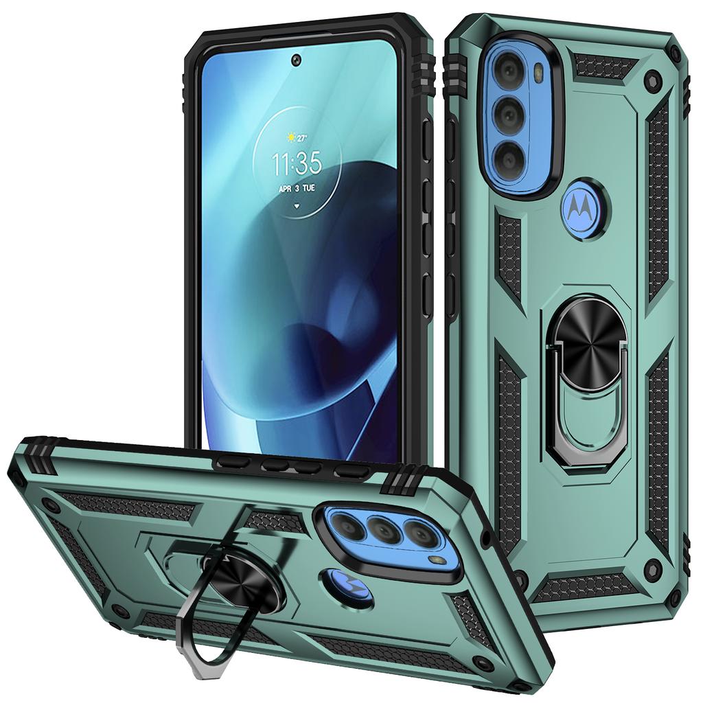 Case for Motorola Moto G71 5G Shockproof Bumper Armor Military Protective Magnetic Holder Ring Cover for Moto G 71