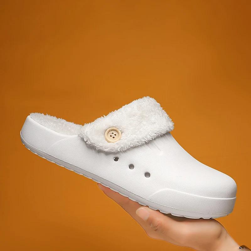 Fashion Winter Men's Slippers Fashion Eva Waterproof Platform Male Footwear House Outdoor Mans Slippers Non-slip Man Slipper Main Push