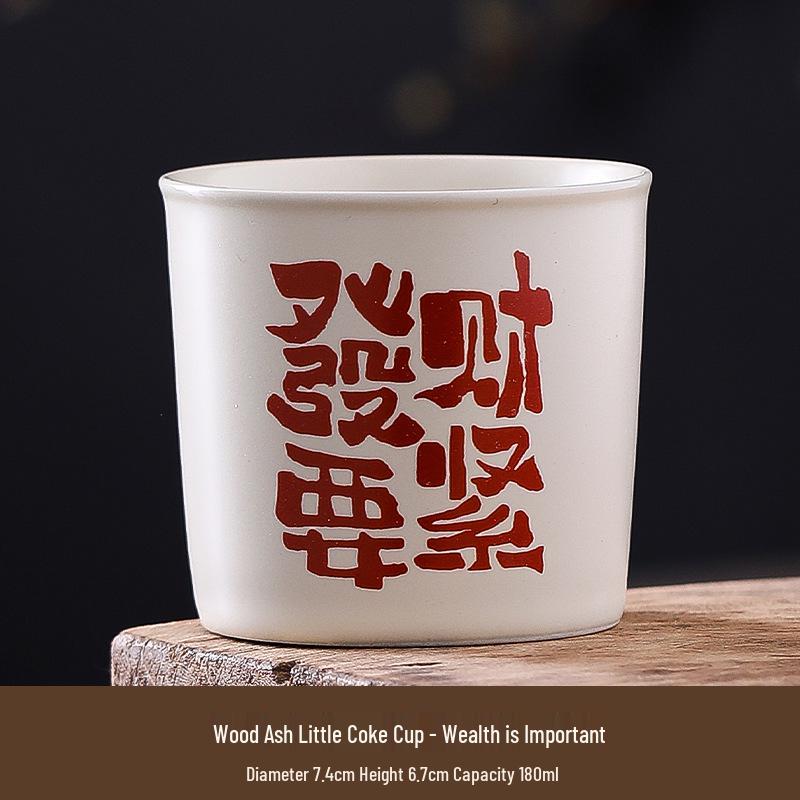 Cross-Border Ceramic Ash Ink Wash Landscape Tea Cup - Custom Logo