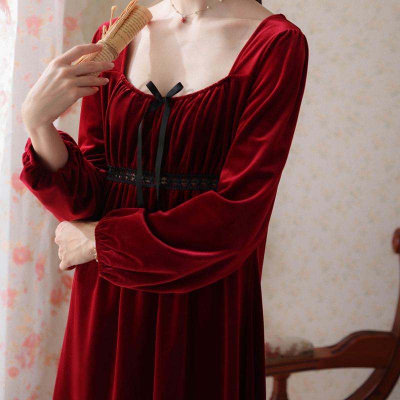 Nightgown Women's Home Clothing Autumn and Winter Thin Style New Style Elegant, Comfortable, Casual, Simple, Versatile, Loose Large Size