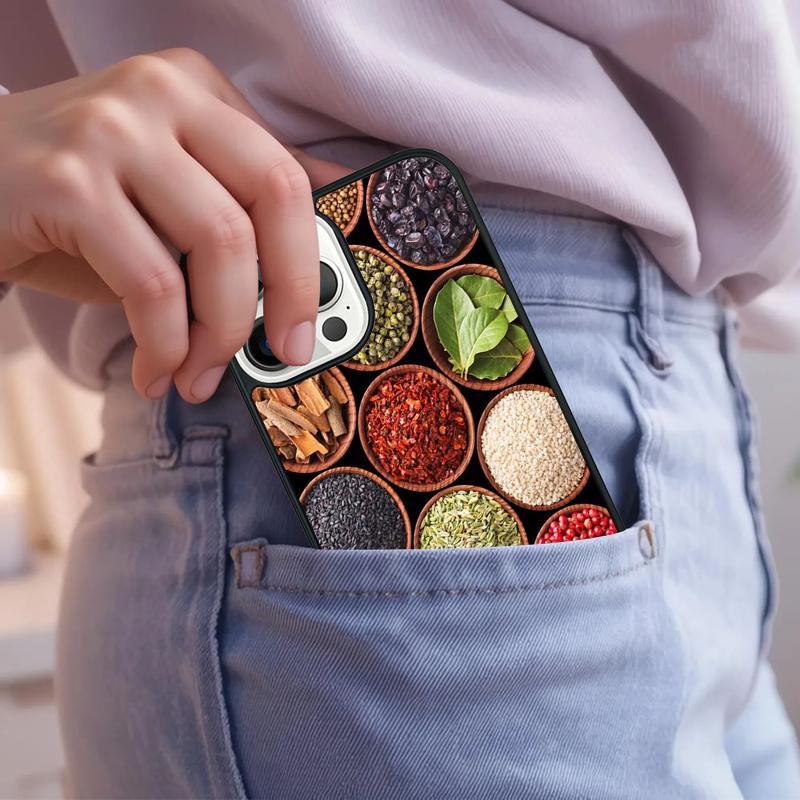 

Spices Seasoning Cooking Chef Phone Case For iPhone 17 Air 15 16e 14 13 Pro Max Coque 12 11 Pro Max PLUS cover iPhone 15pro