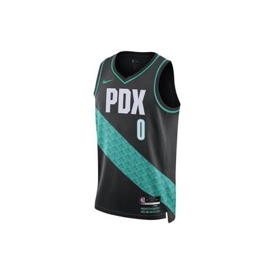 NBA Damian Lillard Portland Trailblazers City Edition Swingman Jersey Black Unisex Streetwear DO9608-010