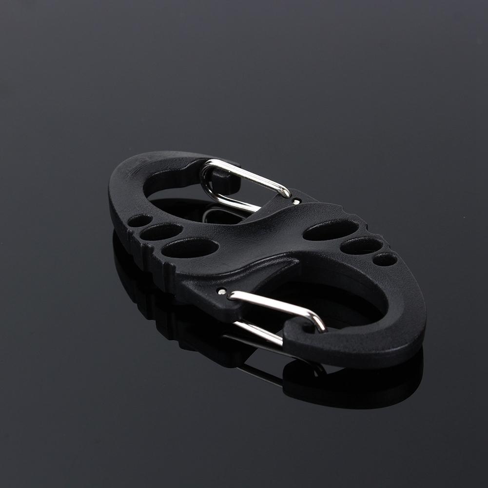 Outdoor EDC Plastic-Steel S-Hook Carabiner Hollow Design Quick-Release Keyring S-Hook Carabiner Double-Hook Keyring