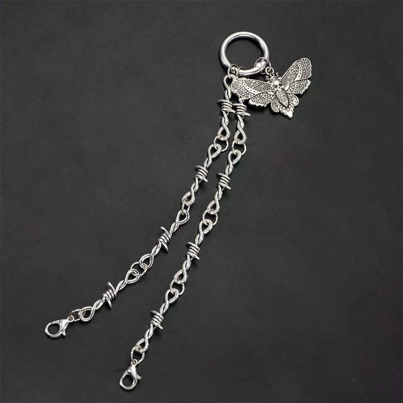 1 Stück Retro Abnehmbarer Totenkopf Motten Anhänger Schuh Dekoration Kette Einfach zu lösender Schnallenmechanismus Ideales DIY Mode Accessoire