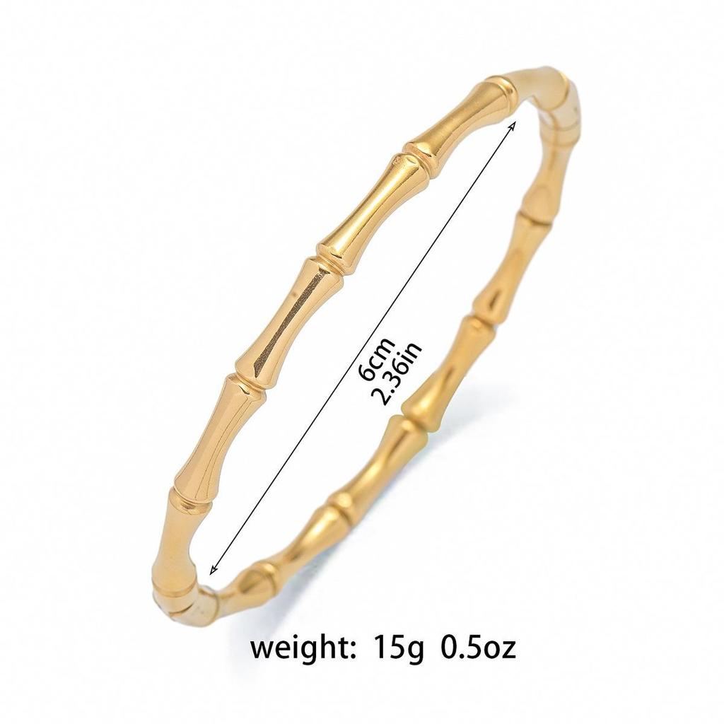 European & American Titanium Steel Hollow Electroplated Bangle with Diamonds - Versatile Stainless Steel Women's Fashion Jewelry